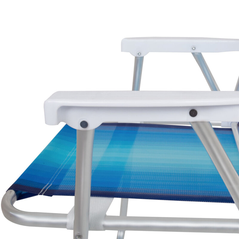 Silla Alta Aluminio Clásica A Rayas AZUL