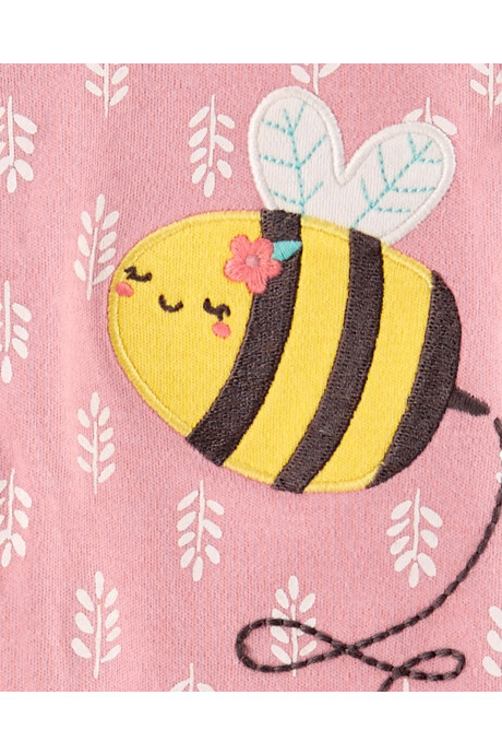 Pijama una pieza de algodón con pie y estampa abeja Pijama una pieza de algodón con pie y estampa abeja