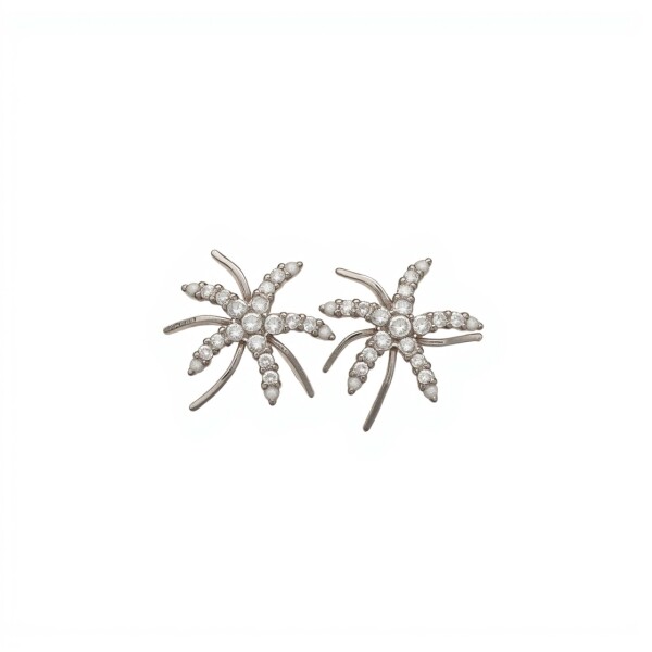 Caravanas Estrella-Plata 925-Piedra Zirconia-CA3153 conpiedra