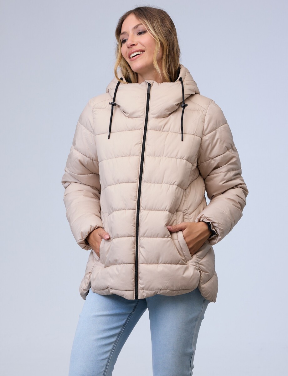 Campera Abrigo Puffer - Beige 