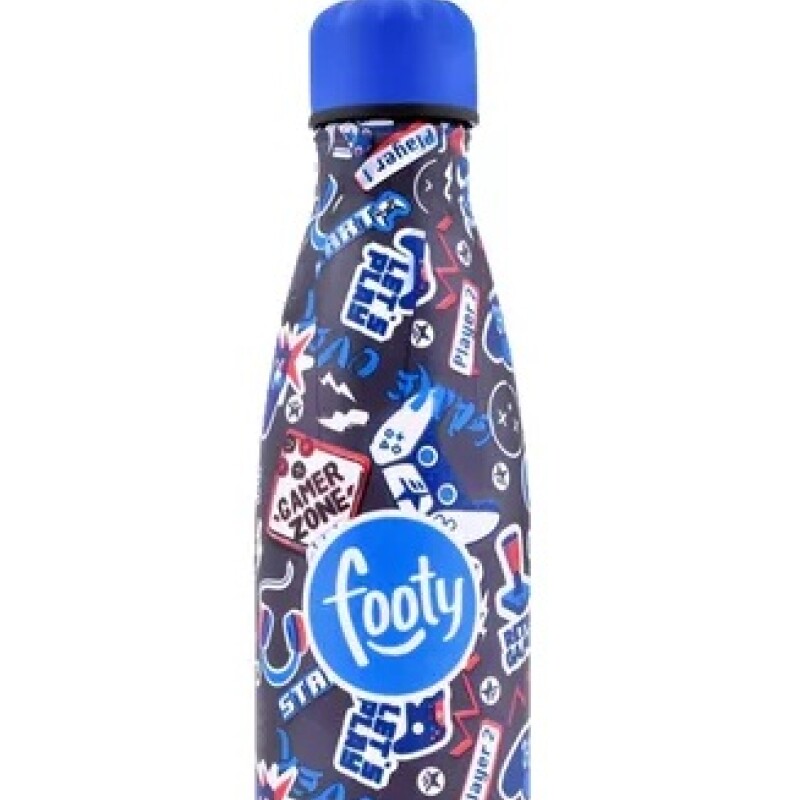 Botella Térmica De Acero Gamer Zone 500ml Footy Color Azul Botella Térmica De Acero Gamer Zone 500ml Footy Color Azul