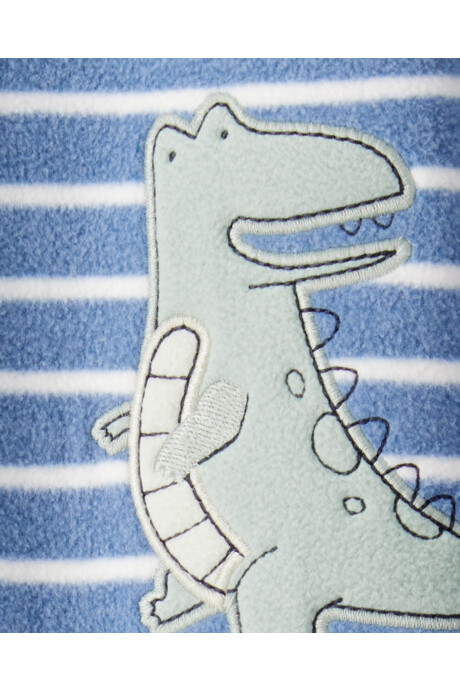 Pijama una pieza de micropolar, con pie, estampa dino Sin color