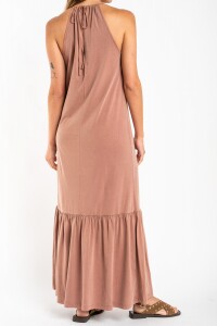 Vestido Algodon Lavado Gris Oscuro