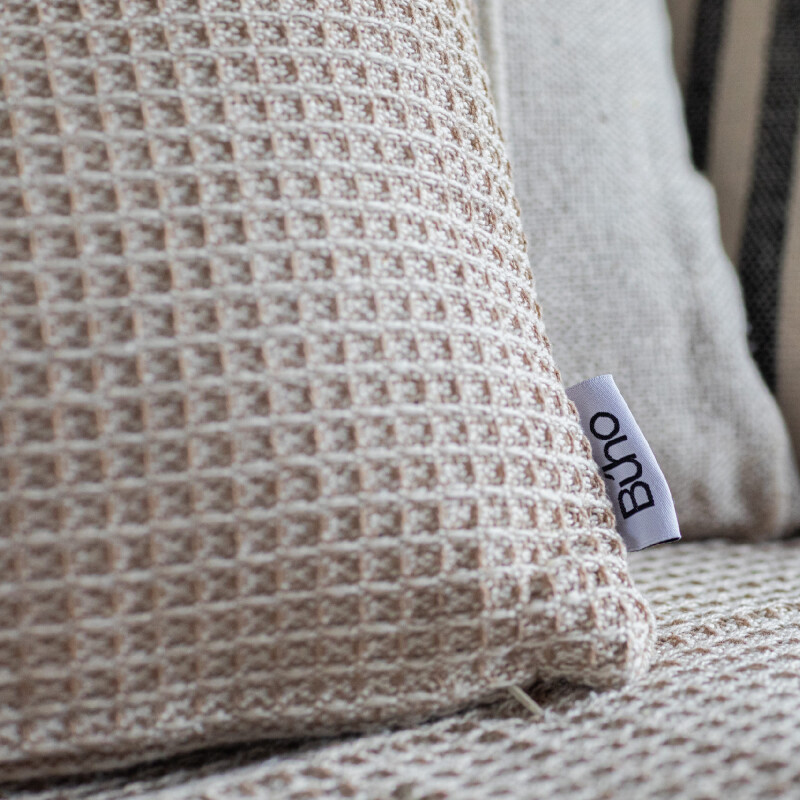 Funda de almohadón algodón 45x45cm Beige Waffle