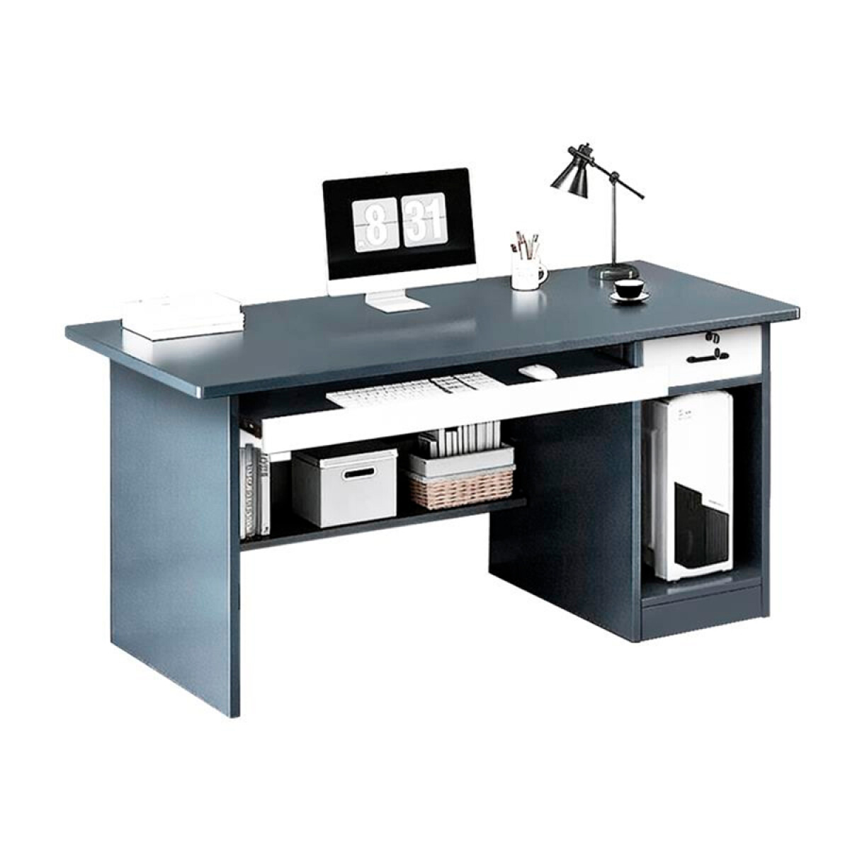 Escritorio 1 Estante y Cajón MDF 120x72x60cm esh0028 - GRIS 