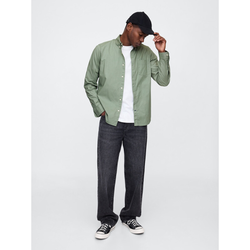 V-LS STANDARD STRETCH POPLIN GASOLINE GREEN