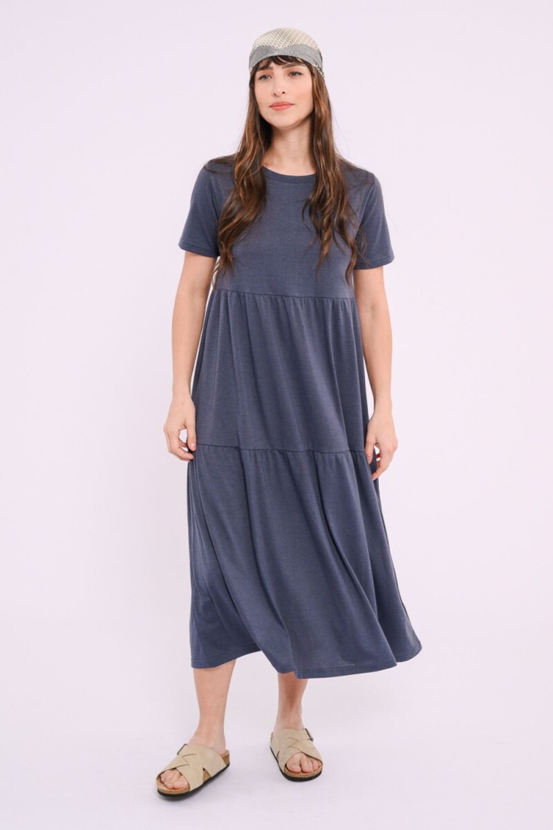 Vestido manga corta Azul