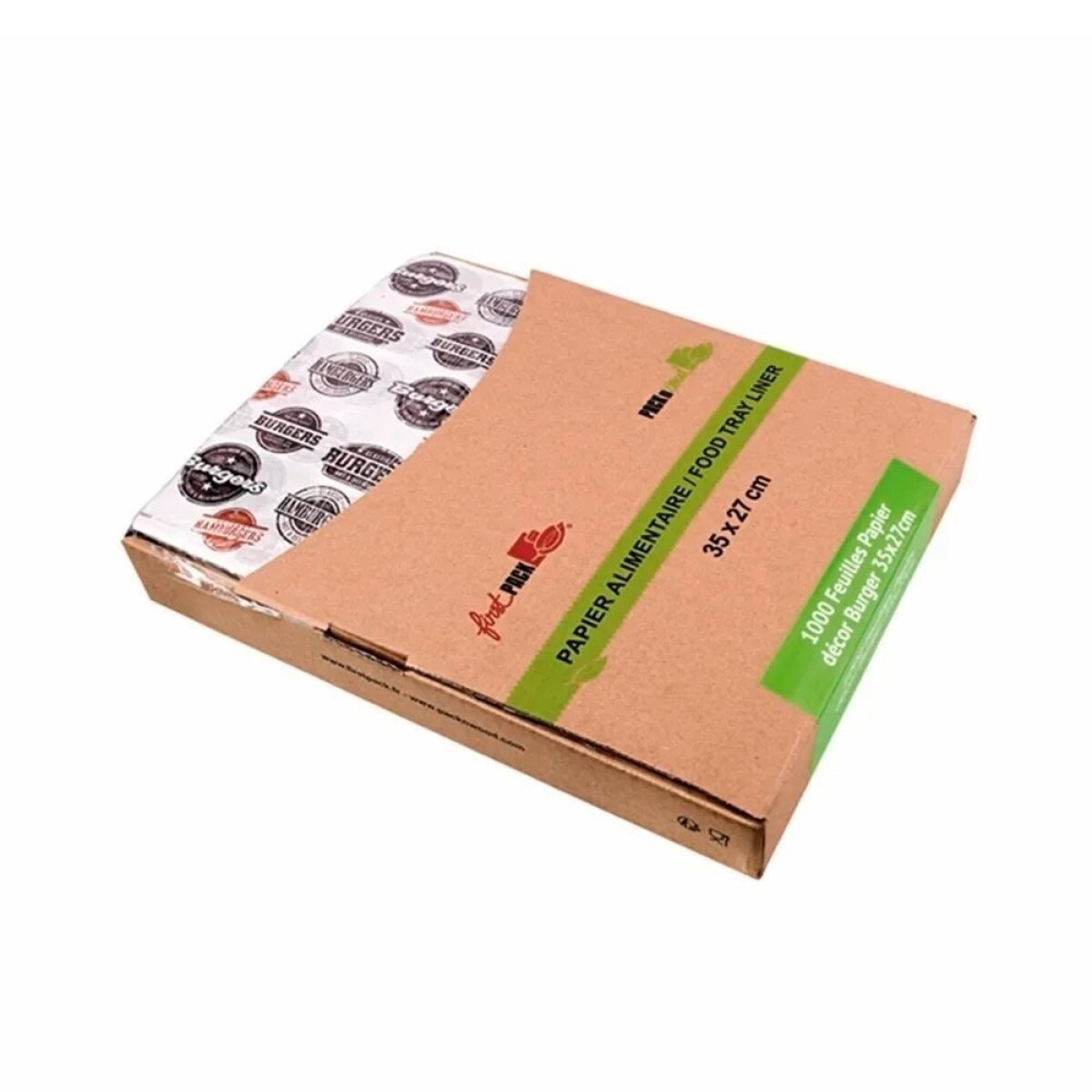 Papel Kraft Antigrasa Diseño Burger – 1000 unidades 