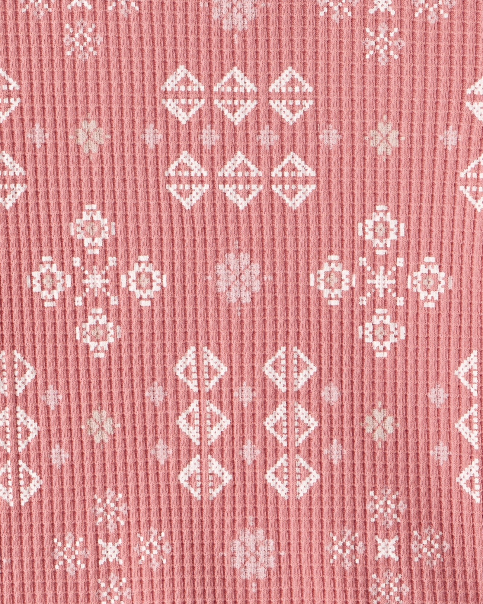 Remera de algodón térmico, rosada, diseño geométrico Sin color