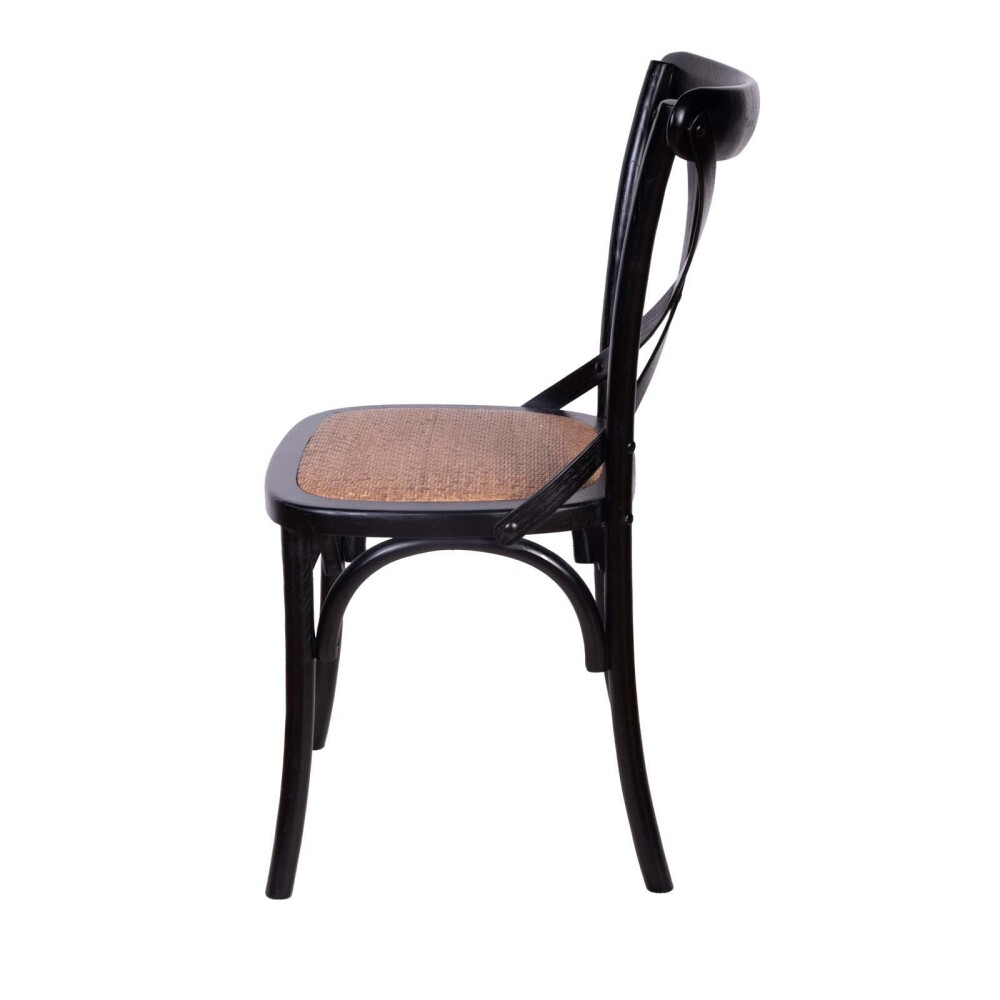 SILLA DE COMEDOR MADERA NEGRO CRUCETA