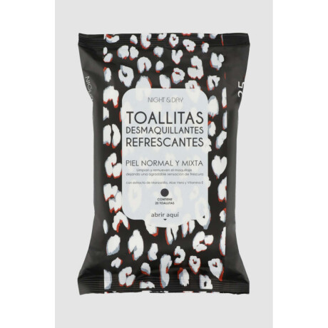 Toallitas humedas desmquillates. pack de 25 unidades Leopardo byn