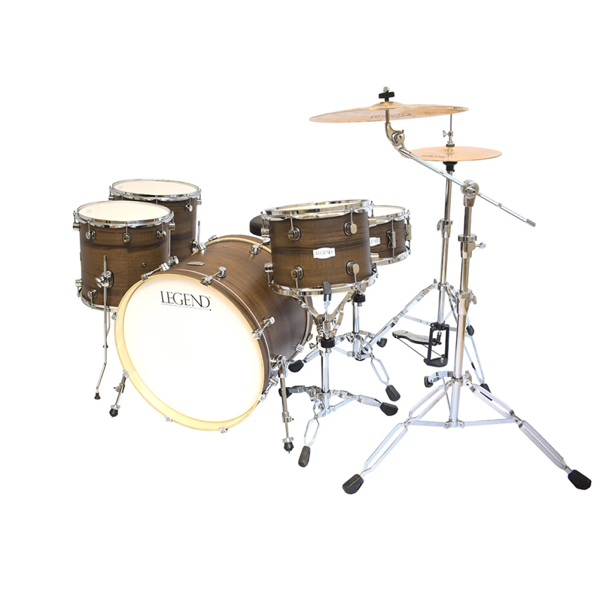 Batería Legend One F Birch Walnut 5 Cuerpos Con Hardware 
