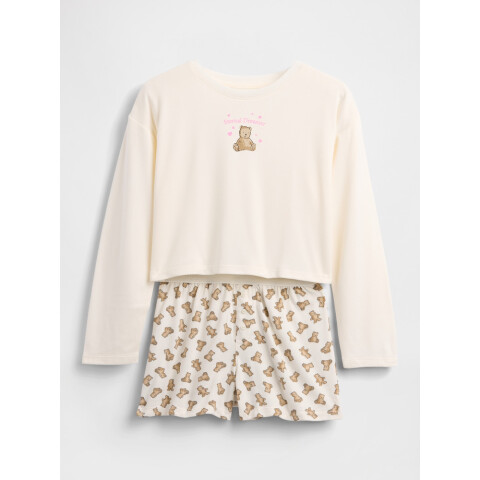 G LS SNIT SHORT PJ SET BRANNAN BROWN