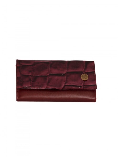 billetera dama 100% cuero Bordo