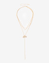 Collares Largos Strass Collar Corbatero Dijes Strass - Dorado