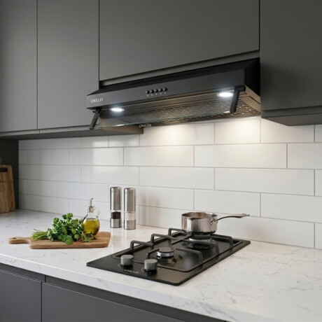 Extractor Purificador Nubia 60CM de Negro Pack De Extractor Purificador Nubia + Anafe A Gas Vulcano Duo 2 Negro