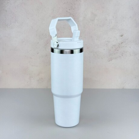 Vaso Térmico de Acero Inoxidable con Asa 900ML | Blanco Vaso Térmico de Acero Inoxidable con Asa 900ML | Blanco