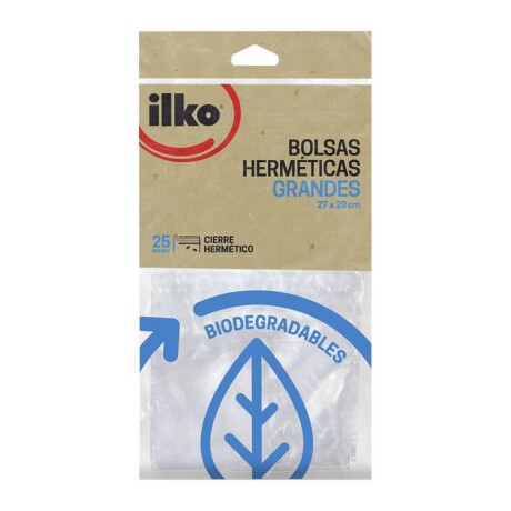 Bolsas Herméticas Biodegradables ILKO 27x28 cm 25 un. Bolsas Herméticas Biodegradables ILKO 27x28 cm 25 un.