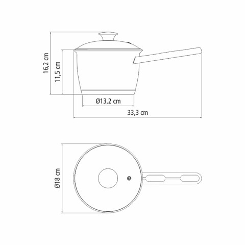 Olla honda c/mango y t. vid. ø16cm 2,1lt"allegra" TF1818