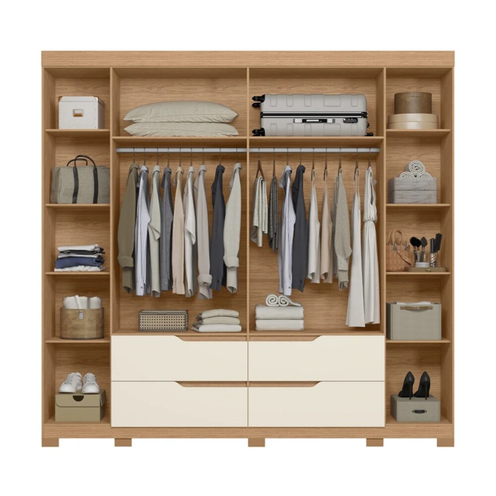 Ropero 6 puertas 4 cajones - Doble Casal Beige