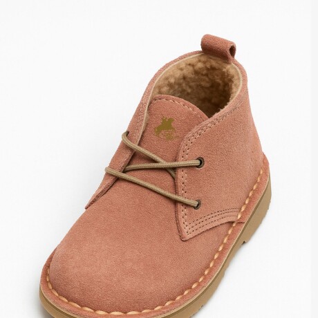 Bota de Cuero Forradas para Niños Rosa