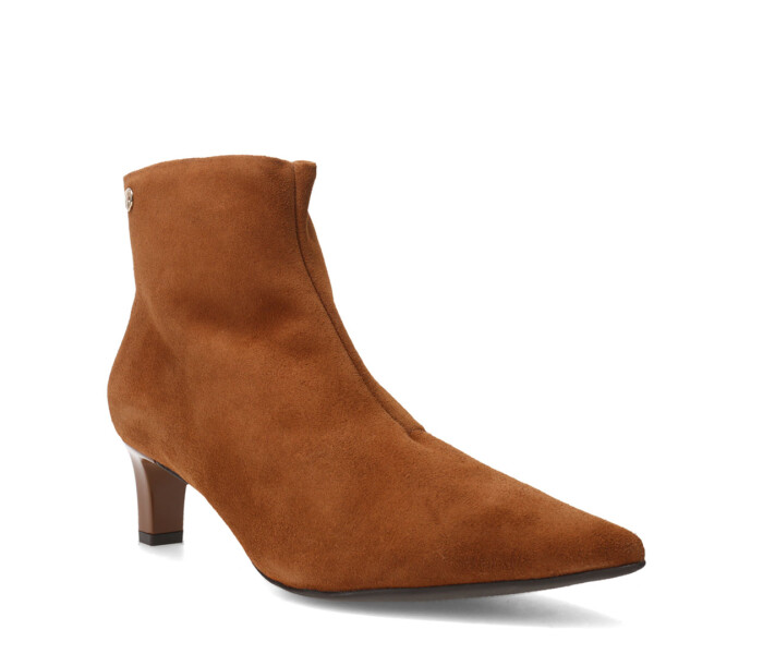 Botas de Mujer Bottero Caña Baja Y Taco Fino Marrón Camel