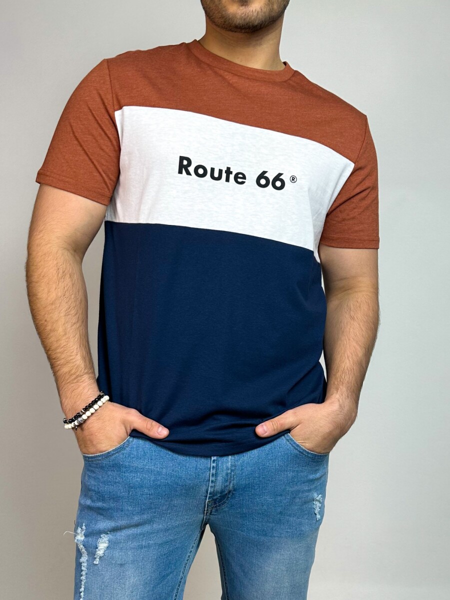 T-Shirt combinada con logo frontal Sanz - Mostaza 