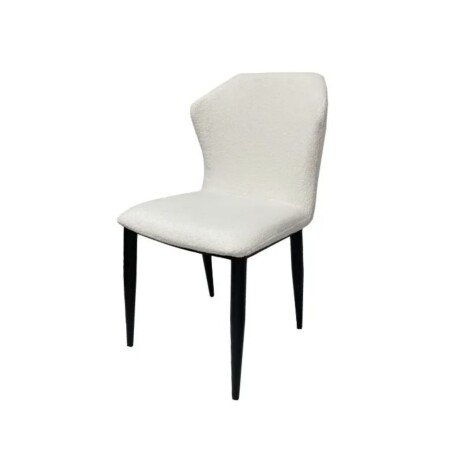 Silla de Comedor Tapizada Bouclé con Patas Metálicas Silla de Comedor Tapizada Bouclé con Patas Metálicas
