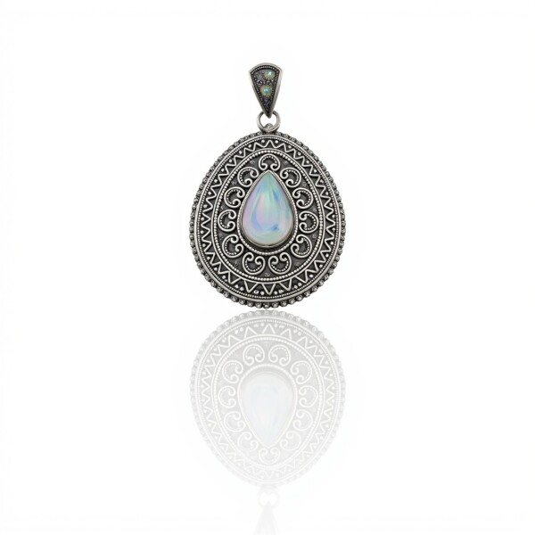 Dije Colgante Gota-Plata 925-Piedra Luna-CP4569 conpiedra