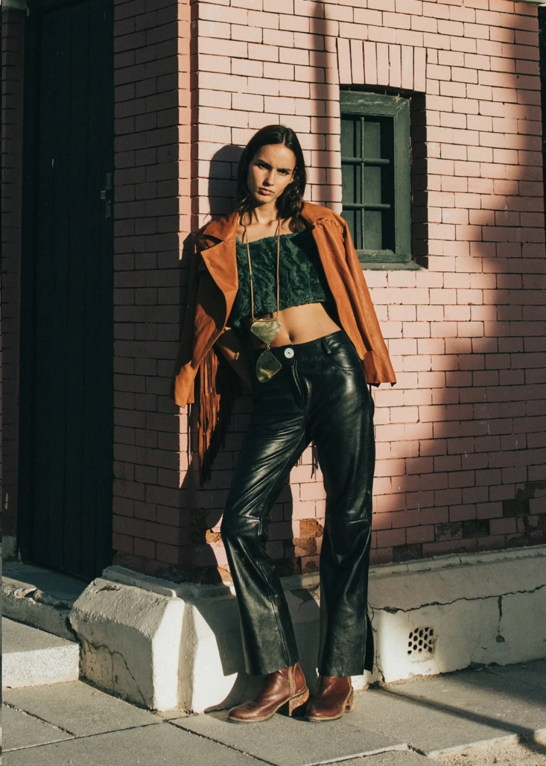 Leather jeans