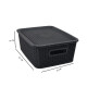 Caja organizadora símil ratán 12,5lt NEGRO