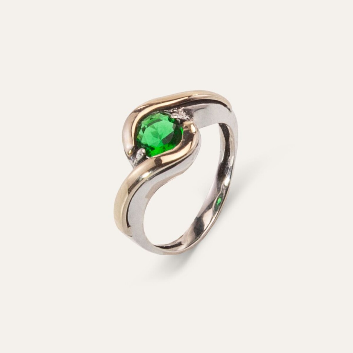 Anillo Daphne Green - Plata y Oro 