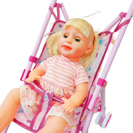 Set Muñeca Bebé Bebote Cochecito Plegable 40cm Set Muñeca Bebé Bebote Cochecito Plegable 40cm