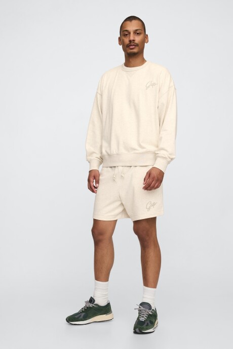 Short Deportivo Sin Felpa Logo Gap Hombre Oatmeal Heather