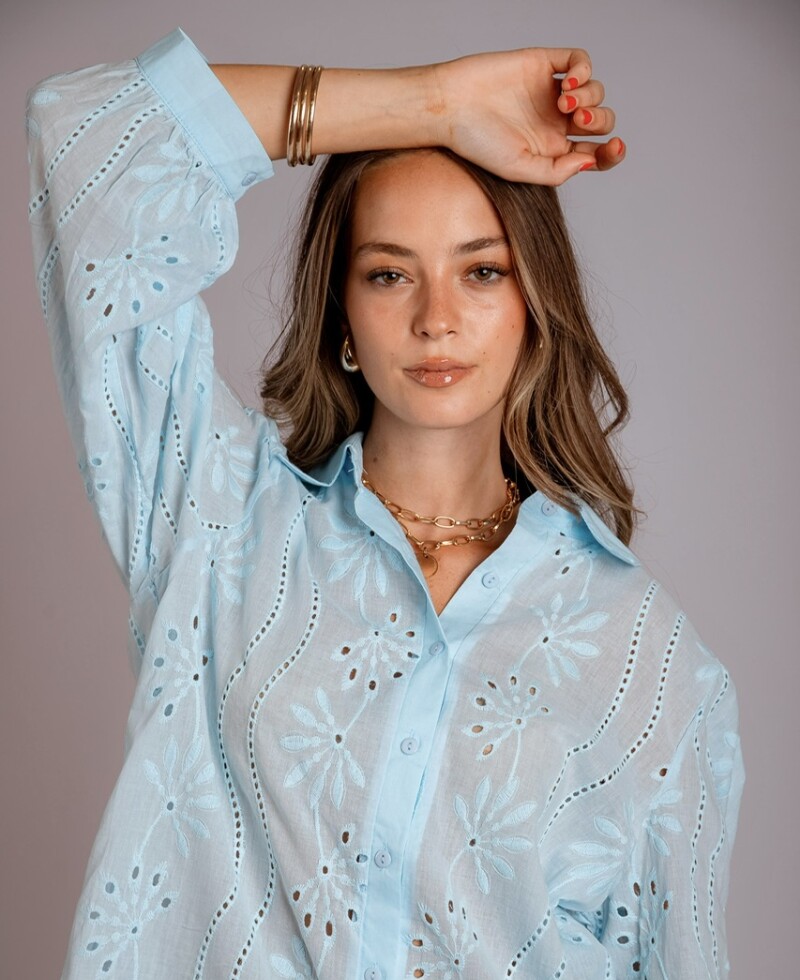 Camisa Lucienne celeste