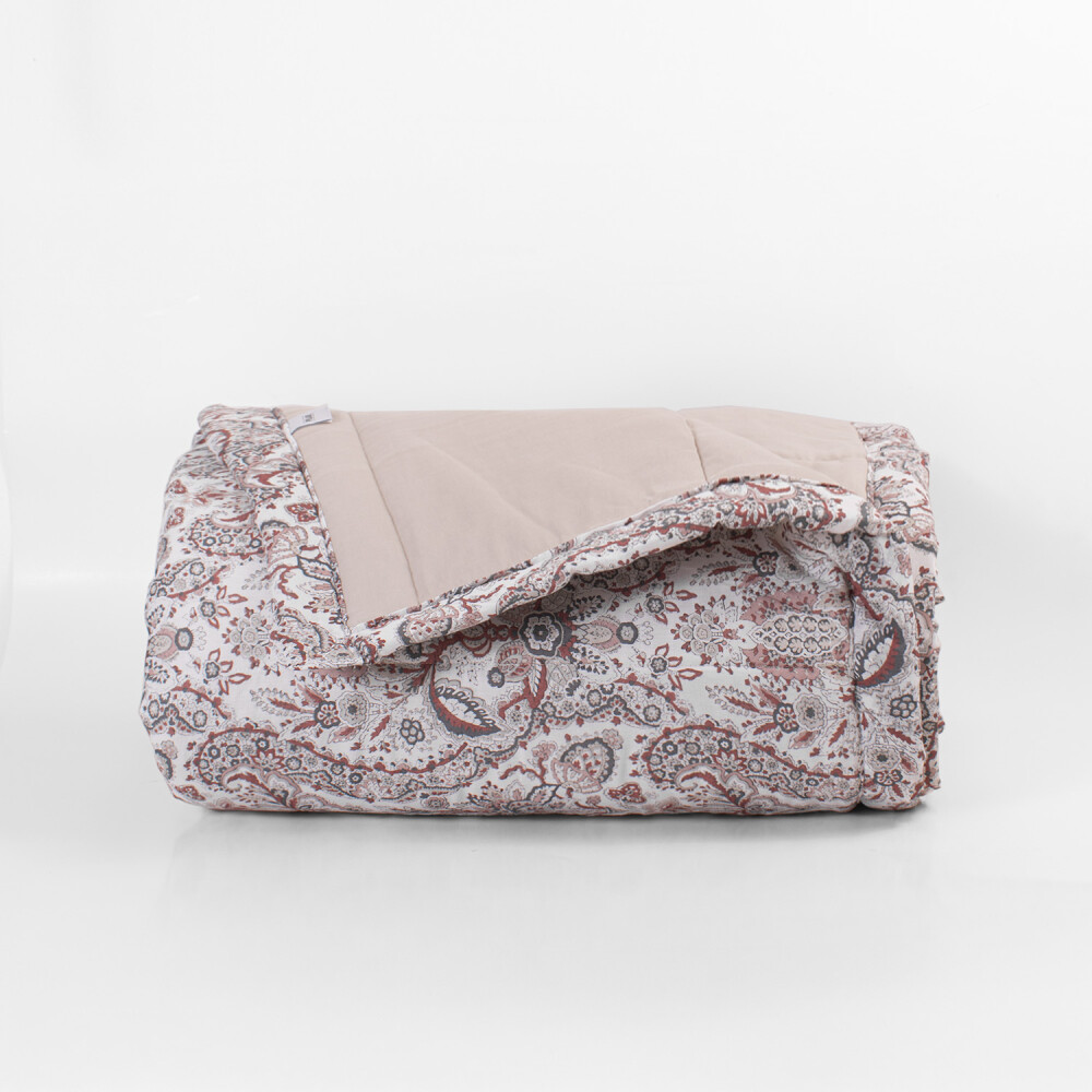 Edredón Manila 2026 Paisley Beige Camera - Queen