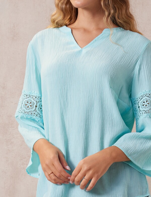 Blusa Manga Calada VERDE AGUA