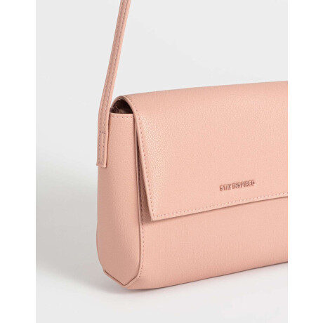 Bandolera Cuerina Solapa Rosa Viejo