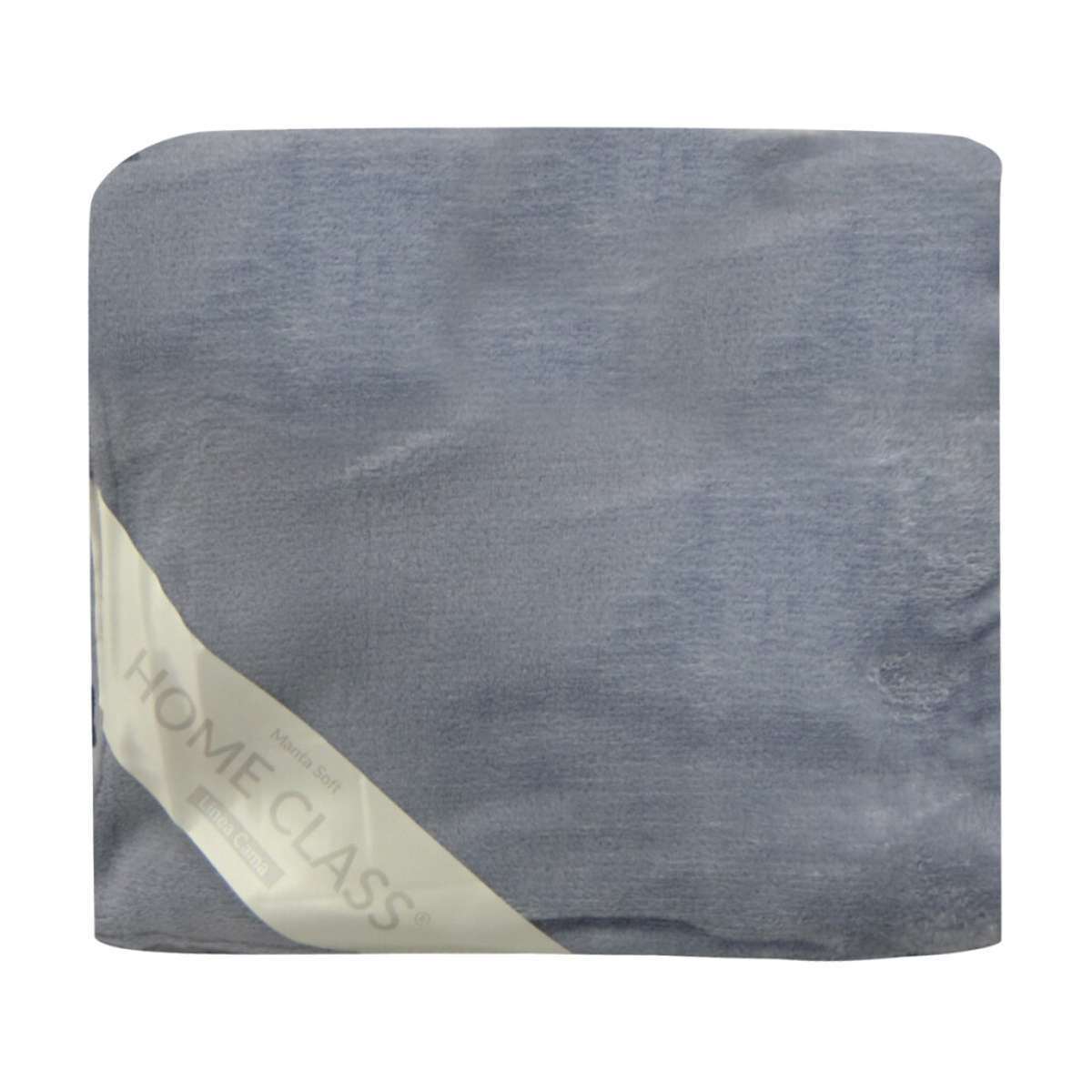 Frazada Flannel 1 Plazas Home Class 150 x 240 cm - Azul Piedra 