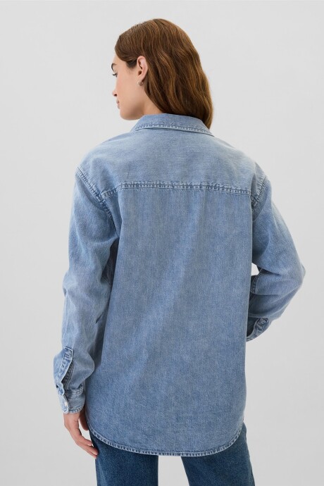 Camisa De Jean Big Mujer Medium Wash
