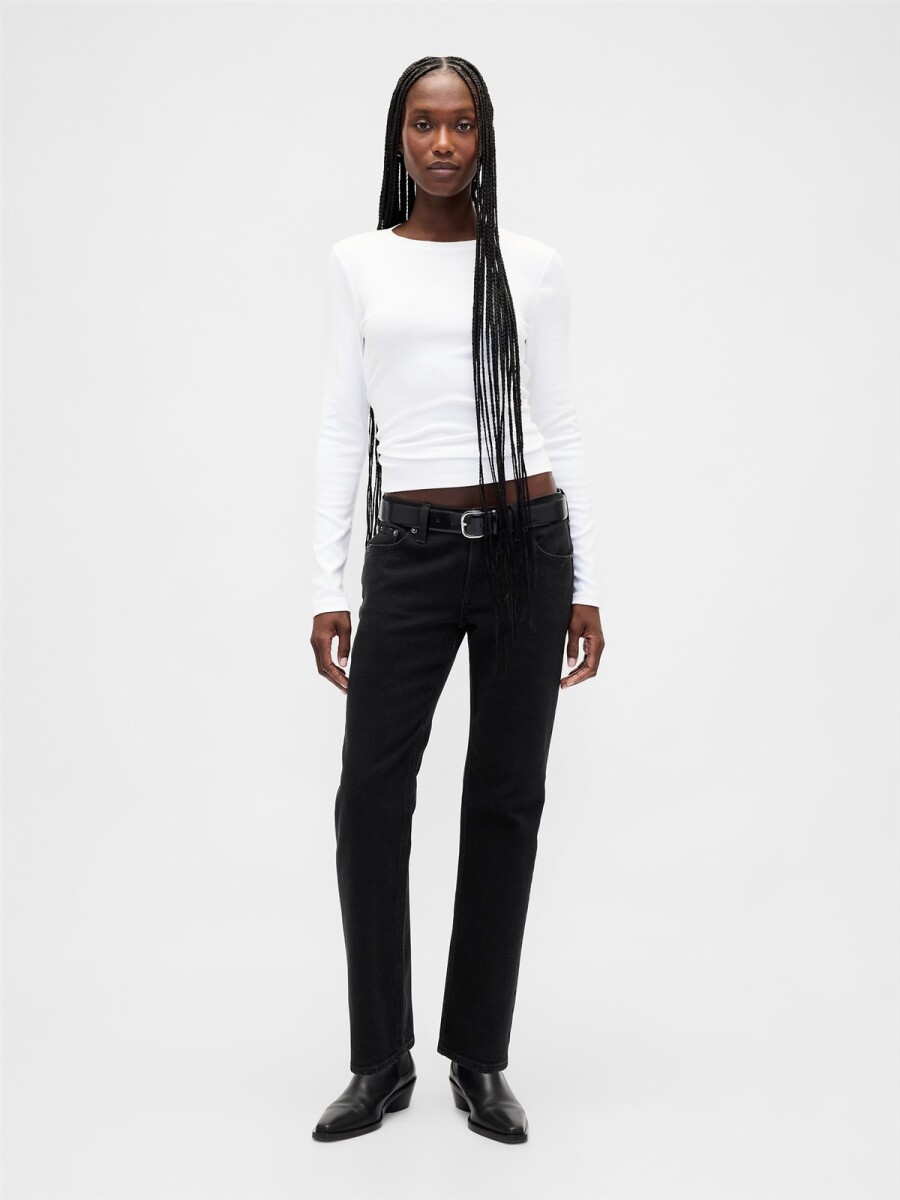 Jean 90S Straight Tiro Bajo Mujer - Black 1 