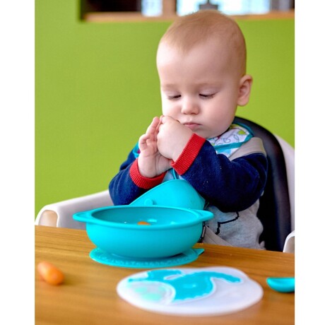 Bowl de silicona Marcus & Marcus con base adherible y tapa diseños surtidos Colores Surtidos