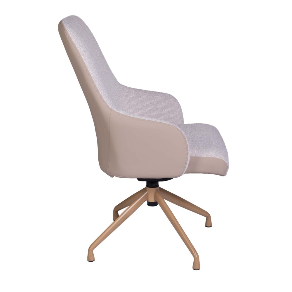 SILLA DE OFICINA GERENCIAL TELA-Y-METAL NATURAL-BEIGE MINERVA