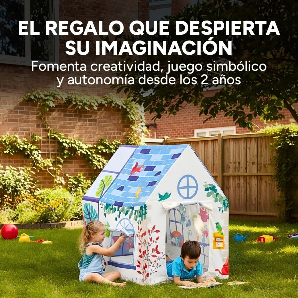 Casa Carpa Infantil C/ Ventana Puerta Plegable 90x120cm Ludi Color Blanco