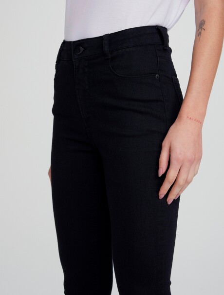 PANTALÓN DE JEAN CINTURA MEDIA SKINNY NEGRO