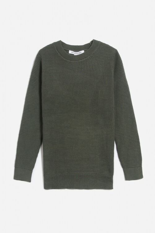 Sweater cuello redondo VERDE OLIVA