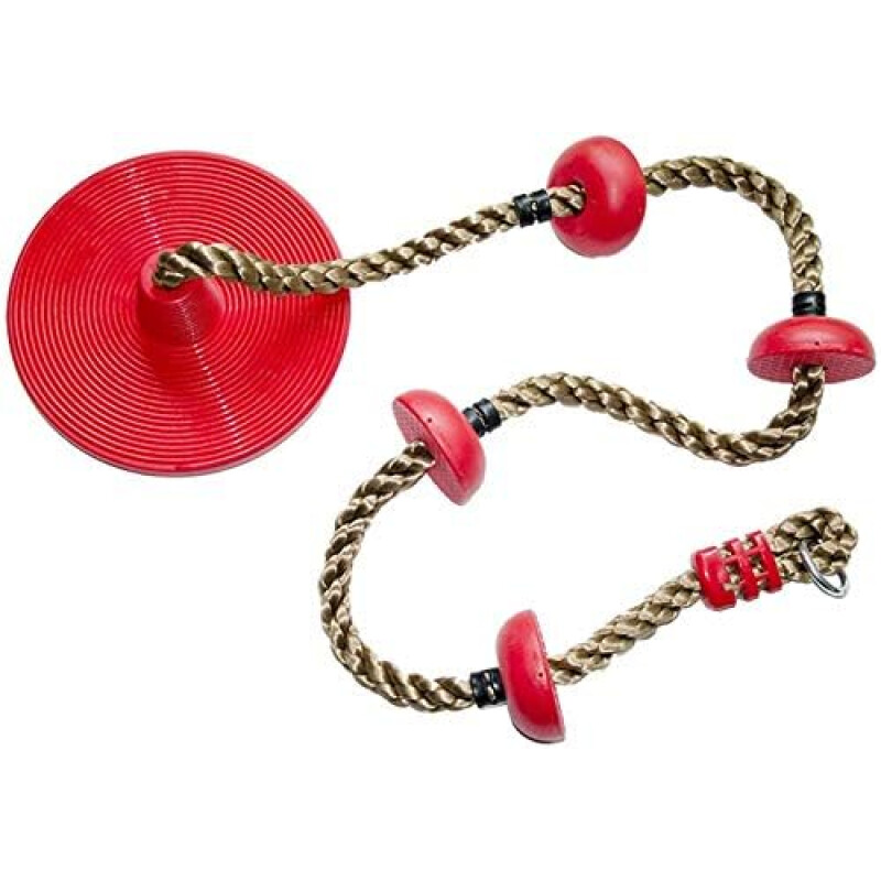 Cuerda Escalar con Disco y Peldaños Rojo