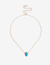 Cadena Corta con Dije Piedra Cadena Con Piedra Turquesa - Dorado