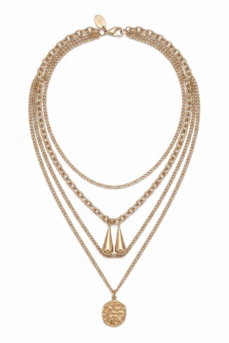 Collar de acero boho dorado