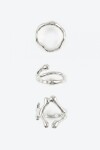Set de tres anillos gotic plateado